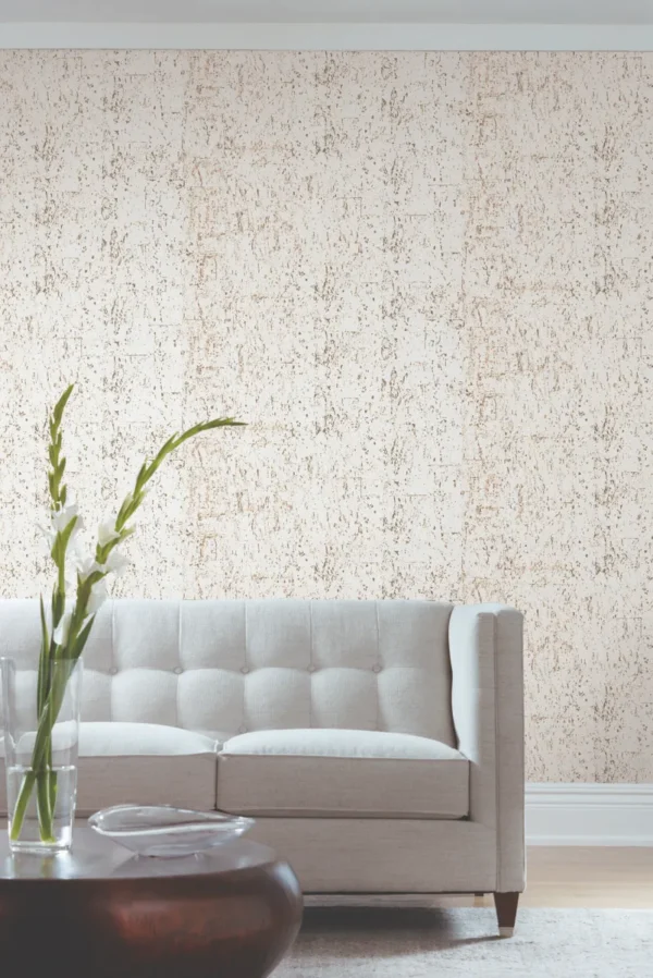 Cork Wallpaper with metallic accents at The Wallcovering Collective