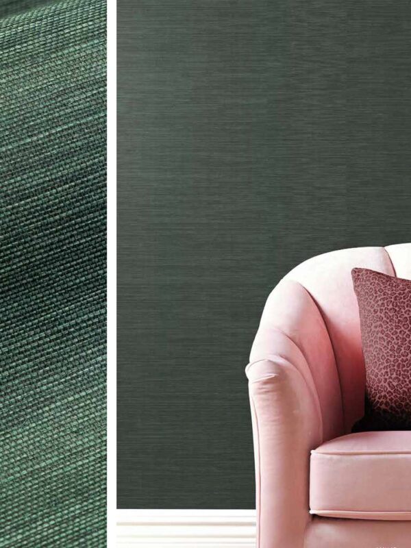 Botanic Sisal Wallpaper in Forest Green at The Wallcovering Collective